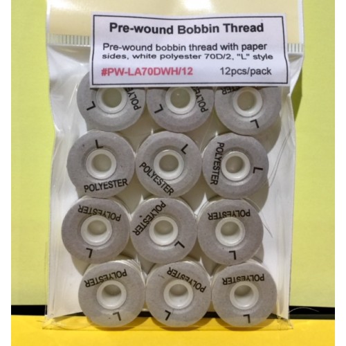 Pre-wound Bobbin Thread 70D/2 White