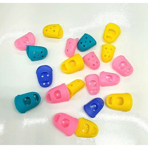 20 Pieces Rubber Finger Tips Guard 5 Sizes Silicone Thimble Finger