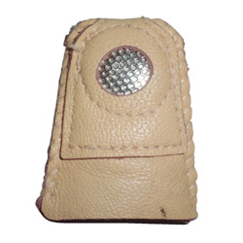 Leather Thimble with Metal Disc