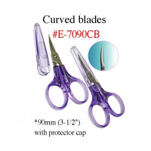 2 pairs Quality Embroidery Scissors 3-1/2" Curved Blades with Protector 90mm 