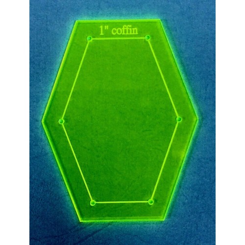 Plastic Template (Acrylic) "Coffin" 1" for English Paper Piecing Fabric Cut