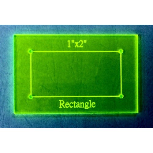 Plastic Template (Acrylic) Rectangle 1"x2" for English Paper Piecing Fabric Cut